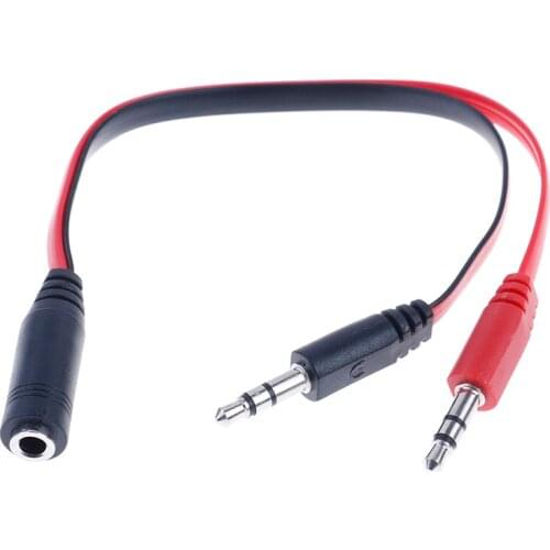 1PCS 3.5Mm Female To 2 3.5mm Male Jack Stereo Audio Adapter Splitter Cable Connectors