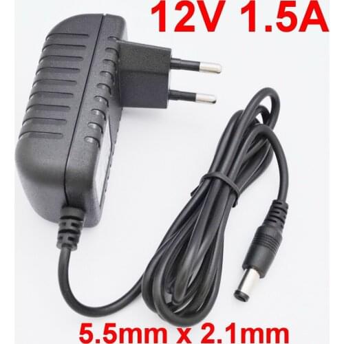 1PCS 12V 1.5A IC High quality AC 100V-240V Converter Switching power adapter DC 12V 1.5A 1500mA Supply EU Plug DC 5.5mm x 2.1mm