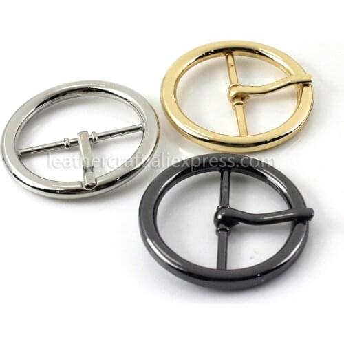 1pcs Metal Round Belt Buckle Middle Center Bar Single Pin Buckle Canvas Belt Leather Craft Accessory