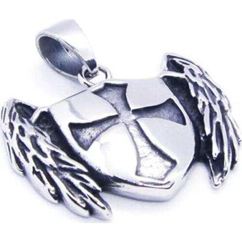 1pc Support Dropship Flying Wings Hero Pendant 316L Stainless Steel Jewelry Shield Cool Pendant