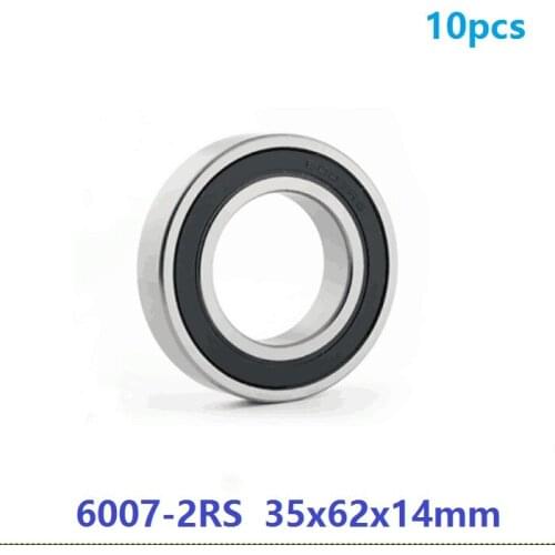 10pcs/lot 6007RS 6007-2RS 6007 2RS RS 35*62*14mm Deep Groove Ball bearing rubber sealed Shaft 35x62x14 mm