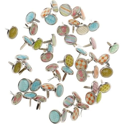 100 Pieces Assorted Metal Mini Brads Paper Craft Fasteners for Cardmaking Scrapbooking DIY
