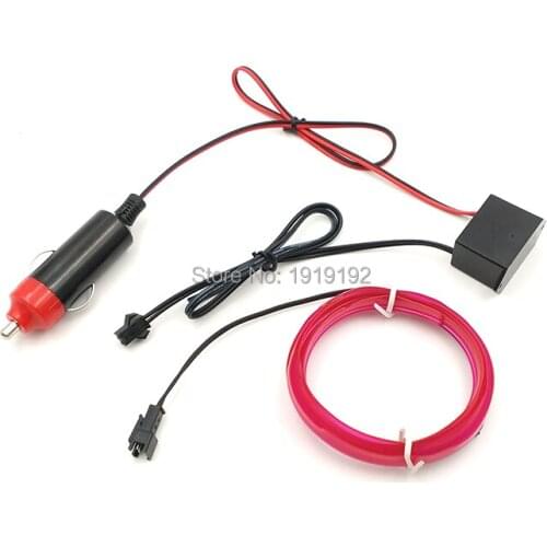 2.3mm-Skirt 1-5Meter EL Wire Rope Tube For Car Party Decorative Thread Indoor Decals Tags Flexible Neon Light With DC-12V Driver