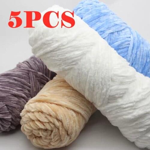 5PCS Velvet yarn Soft protein Cashmere Yarn silk wool crochet knitting Yarn cotton baby wool DIY sweater