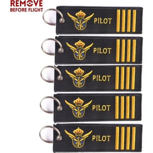 Epaulette Style Pilot Keychain OEM Key Chains Embroidery Motorcycle Key Ring breloczek do kluczy do samochodu For Aviator 5 PCS