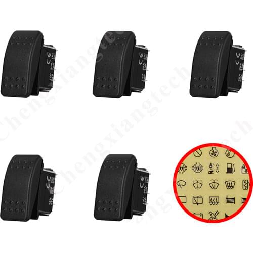 5pcs/ lot, 2 Pins SPST On Off Rocker Switch 12V 20 A / 24V 10A Car Boat Rv Toggle Switch IP66, Waterproof