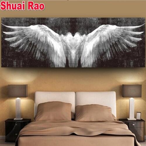 Large Size diamond painting white wings diamond painting cross stitch mosaic embroidery diamond round square stones,Abstract art
