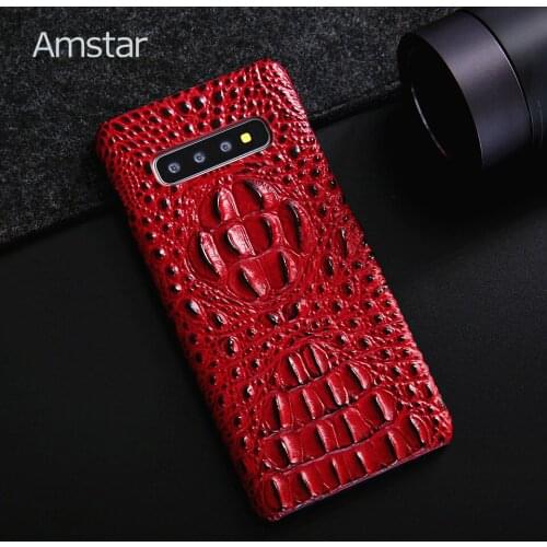 Amstar Real First Layer Cowhide Leather Phone Case for Samsung Note 10 Pro 9 8 S10 S9 S8 Plus Anti-fall Full Wrapper Cover Cases