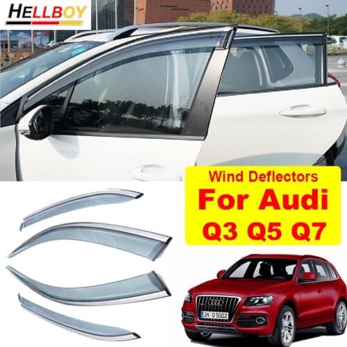 Car Door Window Visors Rain Wind Deflectors Shields For Audi Q5 8R 2012 2010 Q7 4L Q3 8U Side Windows Auto Accessories 2006-2018