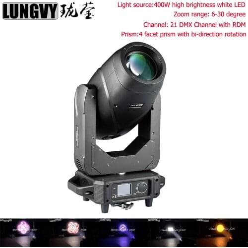 Free Shipping 3IN1 400W Led Zoom Spot Beam Moving Head Light 4 Facet Prism 21 DMX Channel with RDM Stage Light For Dj Show