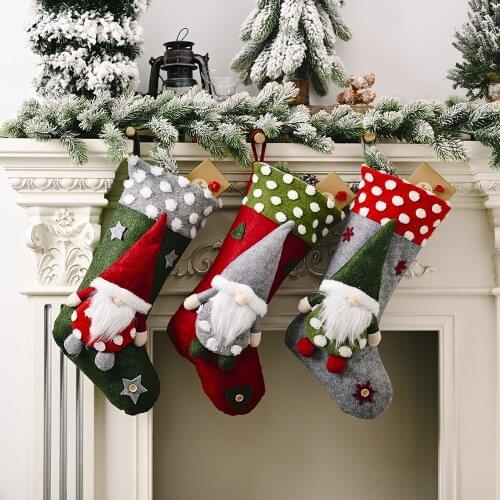 Big Size Christmas Stockings Socks Room Forest Man Doll Socks Home Decor Candy Gift Bag Xmas Tree Decoration New Year Xmas Socks