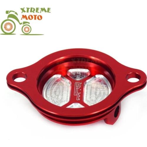 CNC Billet Aluminum Red Oil Filter Cover Cap For Honda CRF250R 04-09 CRF250X 04-16 04 05 06 07 08 09 10 11 12 13 14 15 16