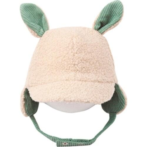 Children Warm Earmuffs Thicken Ear-flapped Hat Winter Cold-proof Warm Cotton Hat Cat Rabbit Ears Cap 2020 Winter corduroy Hat