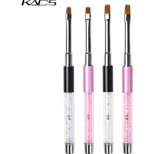 KADS 1pc SIZE 6# & 4# Nail Art Care Tools Crystal Gel Pen Brush Handle Nail Art Tool Pen Anti-Slip Handle Soft Hair