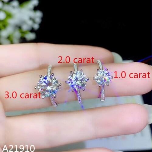 KJJEAXCMY fine jewelry 925 sterling silver inlaid Moss Diamond female ring with certificate luxury exaggeration