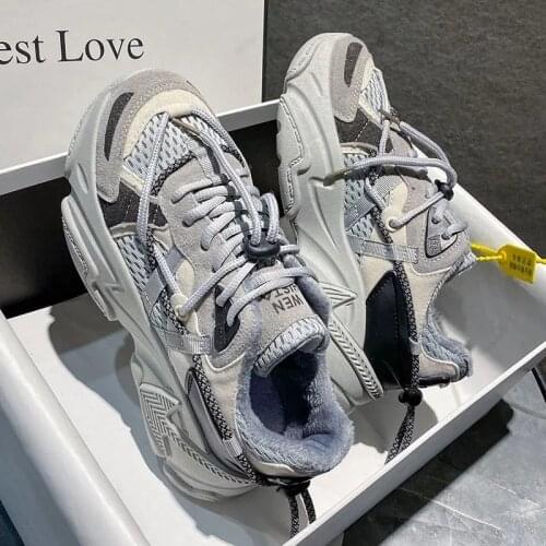 Autumn Women Platform Sneakers Fashion Lacing Casual Shoes Chunky Sneaker Ladies Orange Vulcanized Shoes Woman Trainers Size 44