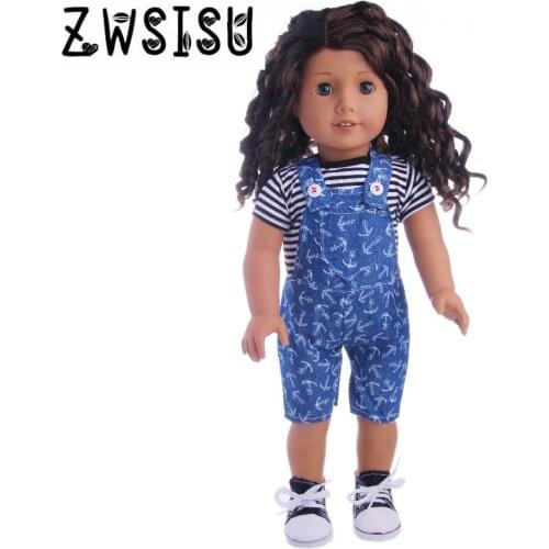 Doll Clothes Dress Outfit Clothes Set Bib Suit For 18'' Our Generation Doll