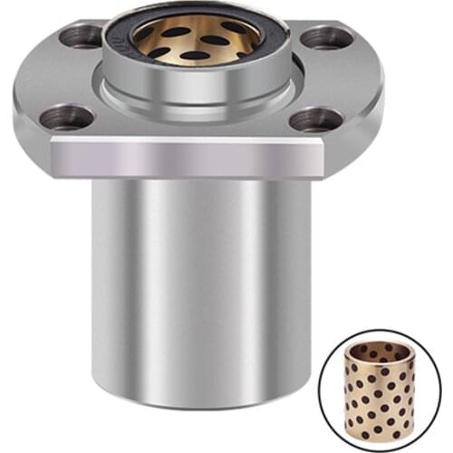 LMHP6 LMHP6UU External Steel and Internal Copper Embedded Cut Flange Bearings Oil-free Bushing Linear Bearing LMHP6~50UU