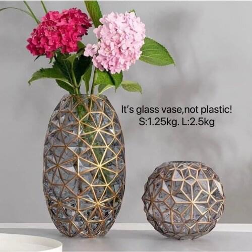 Minimalist Glass Vase Home Decoration Hydroponic Flowers Dry Flower Living Room Decor Geometry Creative Simple Concise Ornaments