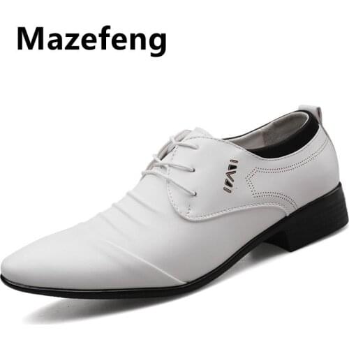 2019 New Mens Fashion British Style Pointed Toe Wedding Business Leather Formal Dress Shoes Summer Flats Shoes Oxfords Men