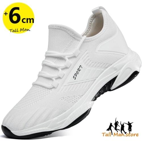 Sneakers Men Elevator Shoes Height Increase Shoes Insoles 6CM Man Daily Life Sport Tall Leisure Sheos