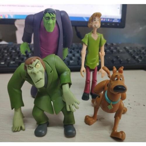 Lot of 4pcs 5inch Scooby Shaggy Dog Creeper Frankensteion Monsters Mystery Solving Crew Cartoon Action Figure Doll