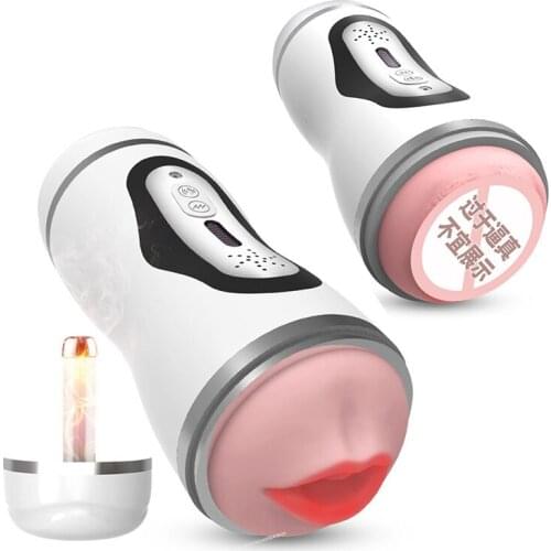 Heating Double Heads Voice Sex Toys Pocket Pussy Male Masterbator Adult Oral Sex for Man Masterbation Cup Vibration Peristaltic