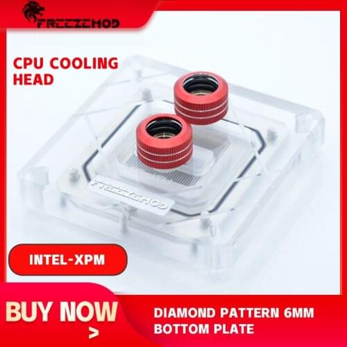 FRZZEZMOD New Computer CPU Water Cooler Block Full Cover Large Area 2020 Diamond Pattern 6mm Bottom Plate RGB. INTEL-XPM