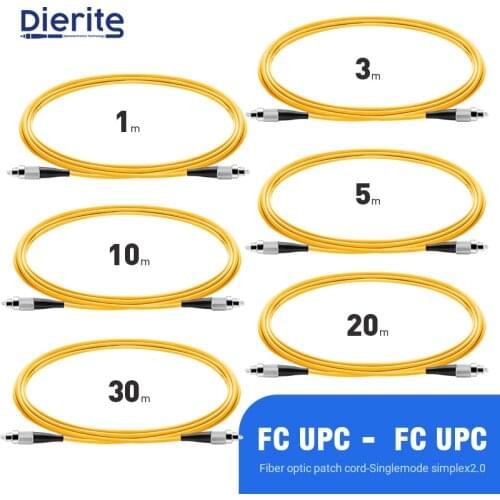 FC UPC to FC UPC Singlemode Fiber Optic Patch Cable 2.0mm 9/125um FTTH Fiber Patch Cord Optical Fiber Jumper 1m 3m 5m 10m 20m