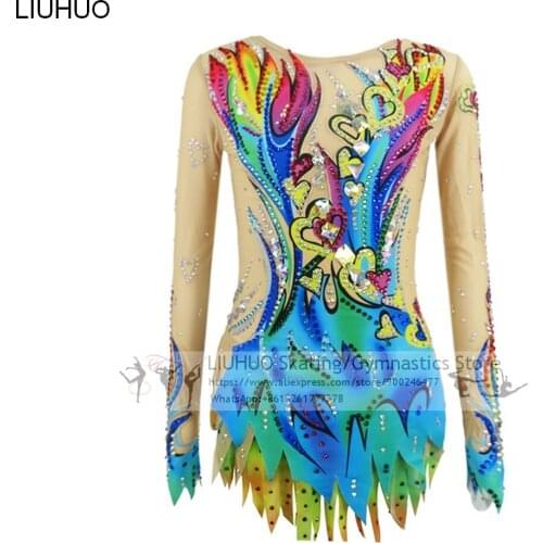 LIUHUO Ice Skating Dress Girls Rhythmic Gymnastics Leotards Kids Performance Womens Dance Dress Customized Costumes