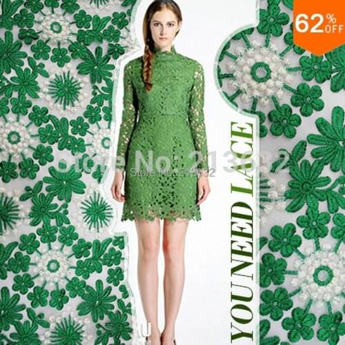 PQYY23 hollow out african guipure lace water soluble chemical lace fabrics for patchwork patchwork fabric cotton 5 yards