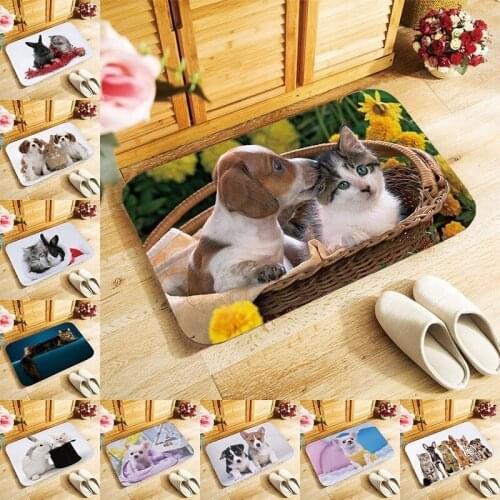 40x60cm Lovely dog cat pictures Doormat for Entrance carpet Floor Mat kitchen Rug Indoor hallway anti-slip carpets door mats