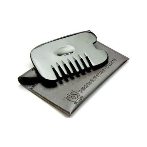 Wholesale Thicken Buffalo Horn guasha comb tools body Massage Acupuncture head scalp therapy health care treatment about 9*5.5CM