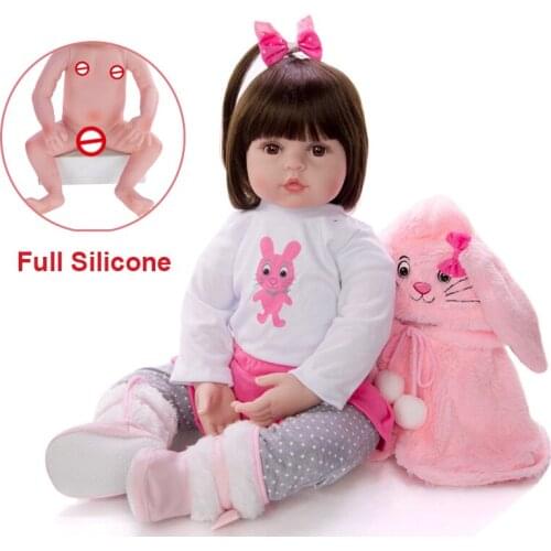 Realistic Reborn girl boy dolls Full Silicone Vinyl Reborn Baby Dolls Birthday Gifts 18" Can Bath Baby Kids playmate