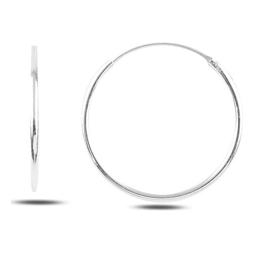 Silver 925 Sterling 20mm Simple Ring Earrings