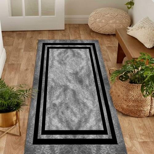 Grey color shape stripe black frame checkered grey patterned carpet modern carpet living room carpet free shipping soft textured
