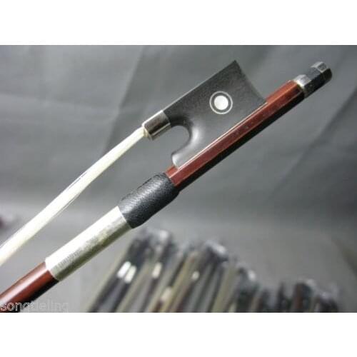 10pcs brazilwood 3/4 student violin bow,ebony frog