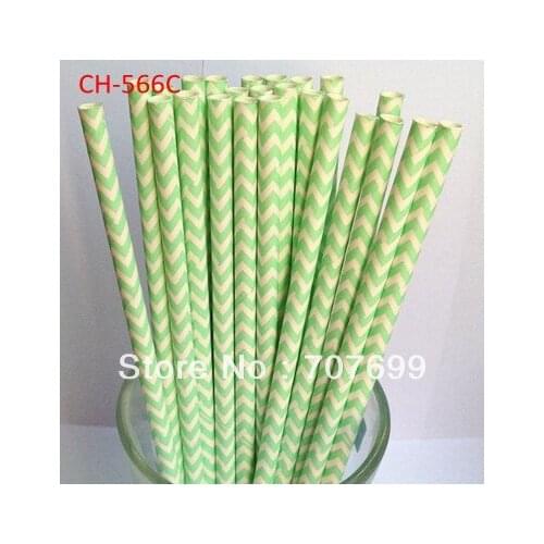 Kids Party Pro Free Shipping 19.7cm L Mint Chevron Paper Straws 500pcs