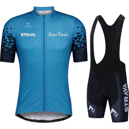 STRAVA Cycling Jersey Set Pro Team Summer 2020 Mountain Bike Cycling Clothing Mens Racing sports Bicycle Clothes Cycling Set