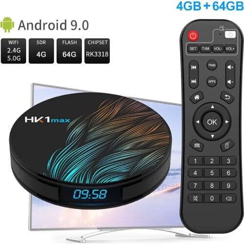 2021 New 2.4G/5G Wifi Android 9.0 HK1 MAX Mini Smart TV Box RK3318 Quad-Core Set Top Box Media Player 4G 64G PK TX6 T9 X96 MAX