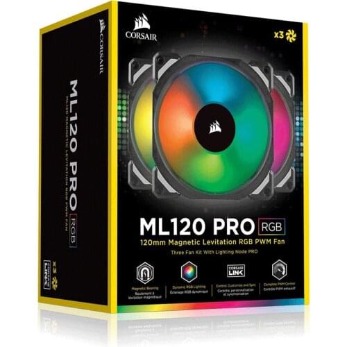 Corsair ML120 PRO 120mm Premium Magnetic Levitation RGB LED PWM Fan with Lighting