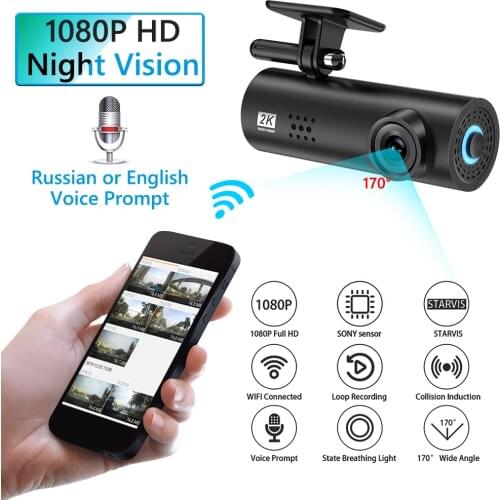 LF9 Pro WiFi Dashboard Camera 1080P Full HD Car DVR Night Vision G-sensor Dash Cam Driving Recorder