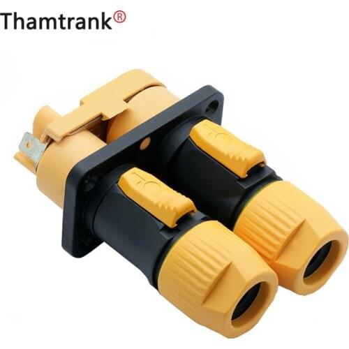 1Sets/lot 3 PIN Power Connector Male+Female Dual Panel Mount Chassis IP65 Waterproof NAC3FX OUT/IN 20A/250V Power Socket