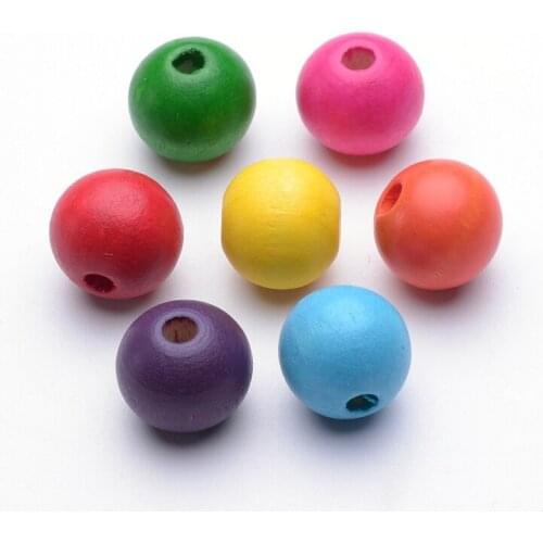 1000g Natural Large Round Wood Ball Beads 19~20mm Diameter Dyed Lead Free Wooden Loose Spacer Beads for DIY Jewelry Making