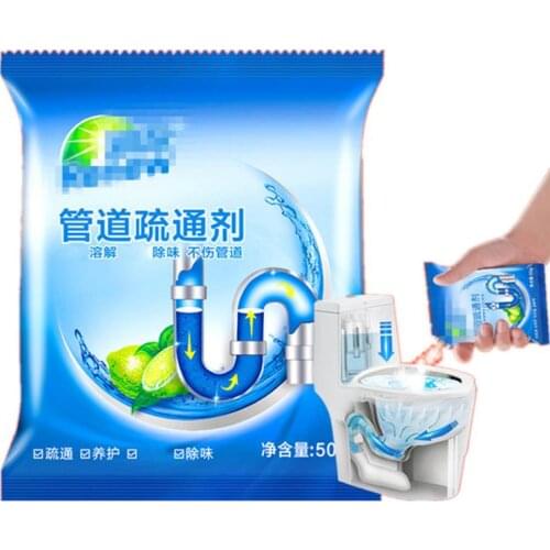 50g/bag Kitchen Water Pipe Sewer Toilet Closes Tool Cleaning Deodorant Drain Cleaner Strong Drain Cleaners Pipe Dredging Agent