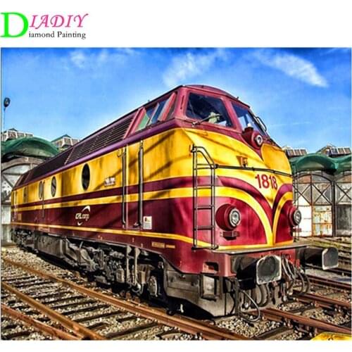5D DIY Diamond Painting Train Landscape Home Decoration Full Square Drill Embroidery Picture Handcraft Art Kits