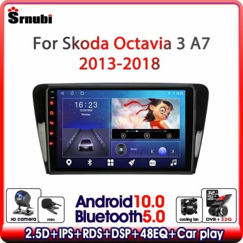 Srnubi 2 Din Android 10 Carplay DVD Car Radio for Skoda Octavia 3 2013 - 2018 Multimedia Video Player Navigation GPS Stereo DVD