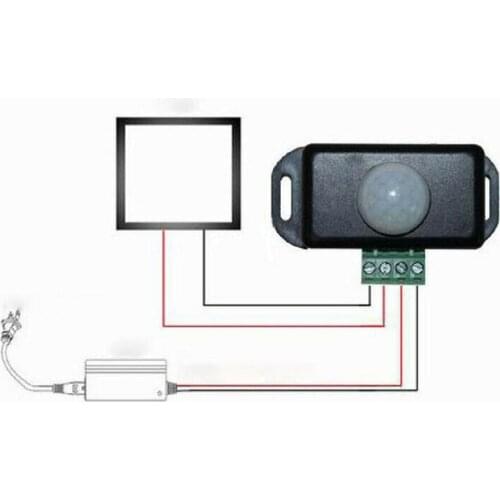 DC 12V 24V Automatic Adjust PIR Motion Sensor Switch IR Infrared Detector Light Switch Module for LED Strip Light