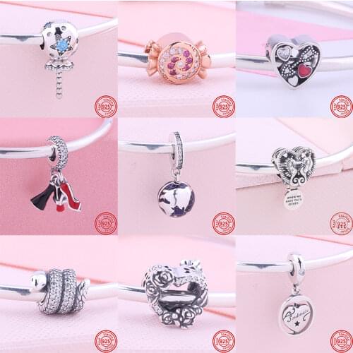 2021 New 925 Sterling Silver Candy Series Boy Girl Flower Lucky Cat Bead Fit Original Pandora Charms Bracelet Give Women Jewelry
