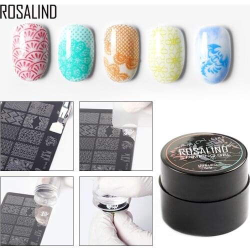 ROSALIND 5ml Gel Nail Polish Manicure Color Printing Oil Long Lasting Soak Off Gel Varnish for Nail Art Stamping Gel Plate